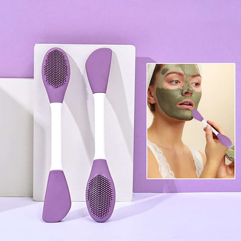 Group Head Brush - Double Head Silicone Facial Mask Brush