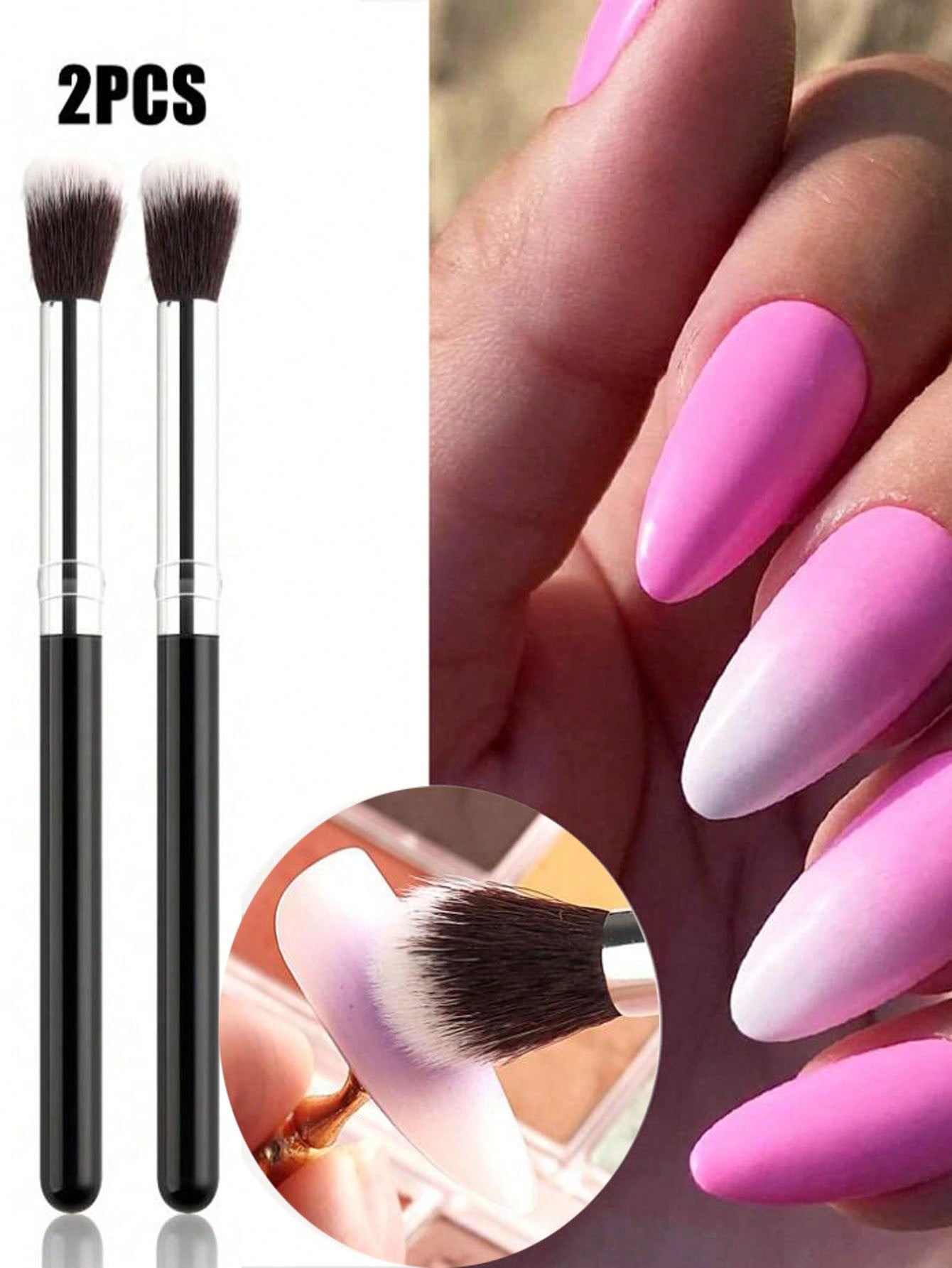 2Pcs Ombre Nail Art Brush Set  – Group Head Brush Bewertung und Preis