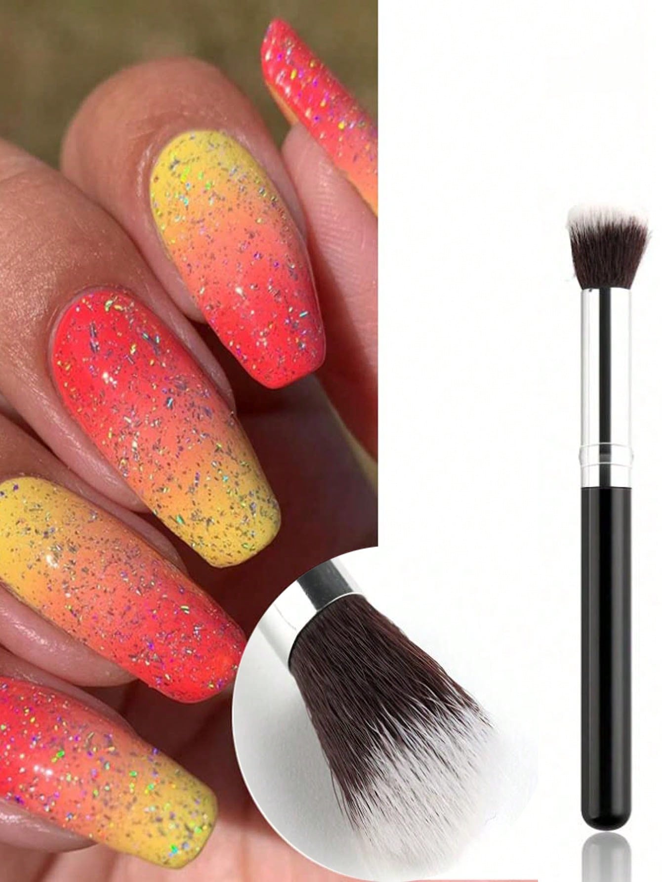 2Pcs Ombre Nail Art Brush Set  – Group Head Brush Bewertung und Preis